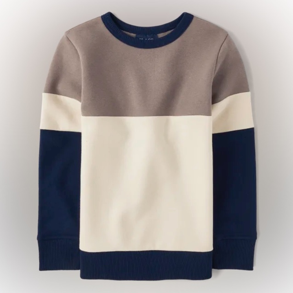 Place Men's Crewneck Sweater in Purple, White, and Navy